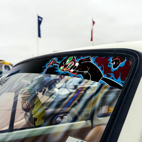 60" Jack Noir v5 Black Agent Derse Sburb Kids TV Show Sun Strip Printed Windshield Car Vinyl Sticker Decal>