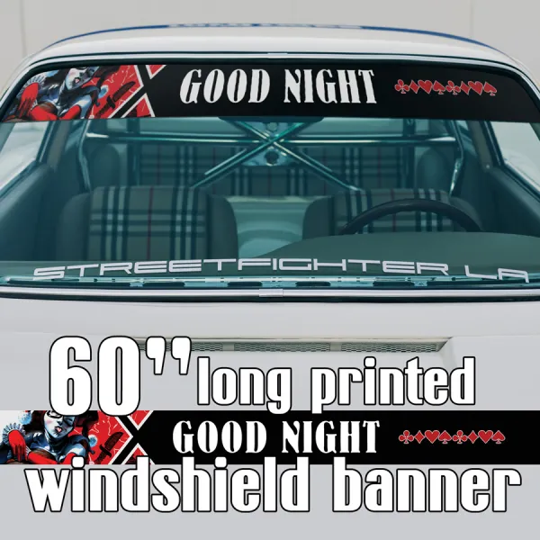 60" Daddys Lil Monster Good Night Classic Hummer Puddin Suicide Sun Strip Printed Windshield Car Vinyl Sticker Decal>