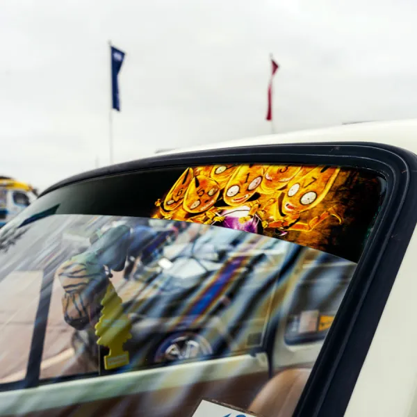 60" Vento Aureo Sex Pistols Golden Wind Manga Anime Sun Strip Printed Windshield Car Vinyl Sticker Decal>