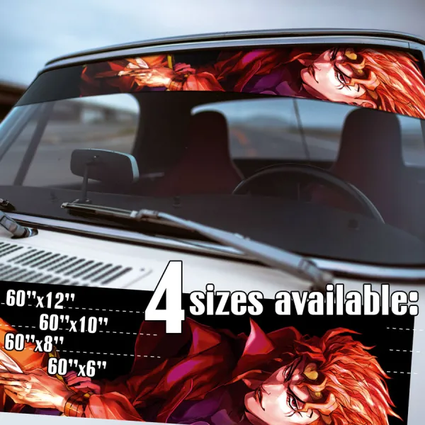 60" Dio Brando v2 DIO Stand The World Passion Jonathan Joestar Vampire Golden Heart Manga Anime Printed Windshield Vinyl Sticker Decal>