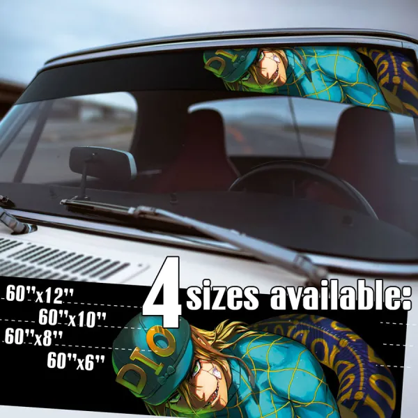 60" Diego Brando v1 Dio Stand Scary Monsters Saint's Corpse Holy Jockey Equestrian Helmet MUDA Dino Tail Manga Anime Printed Windshield Vinyl Sticker Decal>