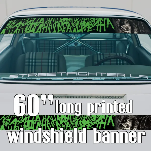 60" Hahaha Why So Serious Sketch Fun Injustice Smile Sun Strip Printed Windshield Car Vinyl Sticker Decal>