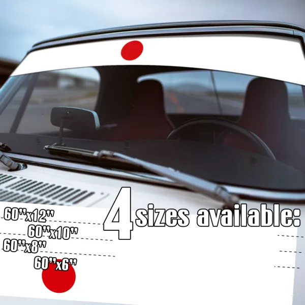 60" Japan Flag v2 JDM Rising Sun Strip Printed Windshield Car Vinyl Sticker Decal>