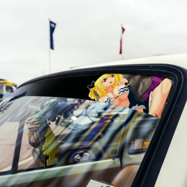 60" Lucy Heartfilia Team Natsu Mage Guild Sexy Hot Boobs Ass v2 Anime Manga Sun Strip Printed Windshield Car Vinyl Sticker Decal>
