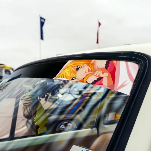 60" Lucy Heartfilia Team Natsu Mage Guild Sexy Hot Boobs Ass v4 Anime Manga Sun Strip Printed Windshield Car Vinyl Sticker Decal>