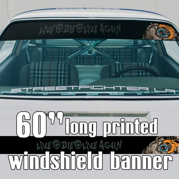 60" Fury Road Nux Live Again Die Lovely Day Sun Strip Printed Windshield Car Vinyl Sticker Decal>
