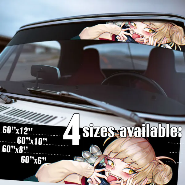 60" Himiko Toga v3 Seifuku Knife Mask League Villains Quirk Transform Paranormal Liberation Front Vanguard Action Squad Manga Anime Printed Windshield Vinyl Sticker Decal>