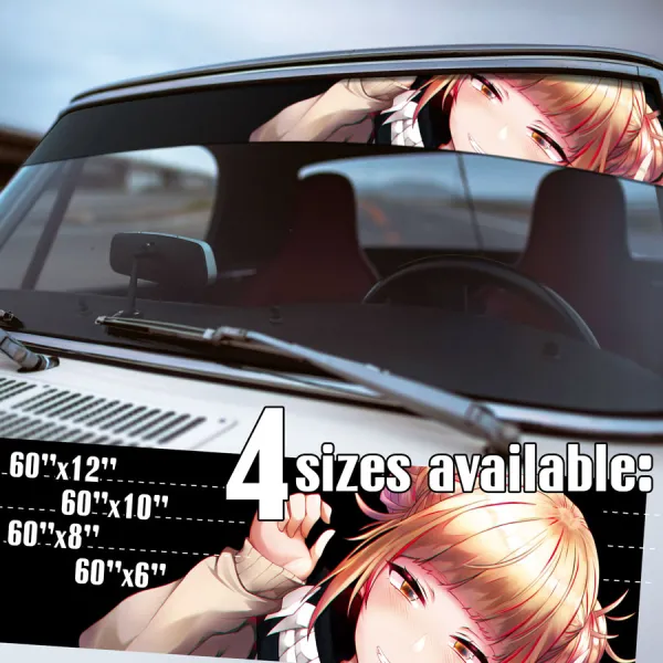 60" Himiko Toga v2 Seifuku Knife Mask League Villains Quirk Transform Paranormal Liberation Front Vanguard Action Squad Manga Anime Printed Windshield Vinyl Sticker Decal>