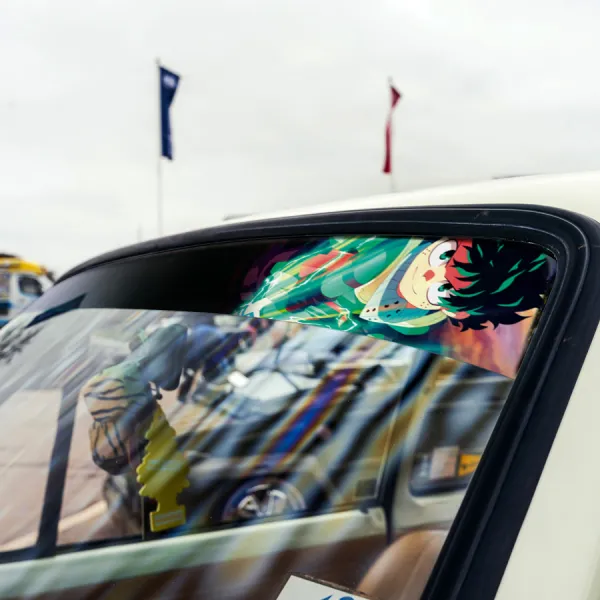 60" Izuku Midoriya v2 Deku Costume Epsilon One For All Smash Quirk Shie Hassaikai Raid Team U.A. High School Manga Anime Printed Windshield Vinyl Sticker Decal>