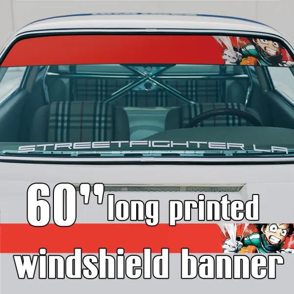 60" Izuku Midoriya v1 Deku Costume Epsilon One For All Smash Quirk Shie Hassaikai Raid Team U.A. High School Manga Anime Printed Windshield Vinyl Sticker Decal>