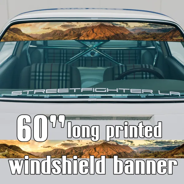 60" Mountains Texture Pattern Off Road Camo Camouflage Camp Sun Strip Printed Windshield Graphics Vinyl Sticker Decal>
