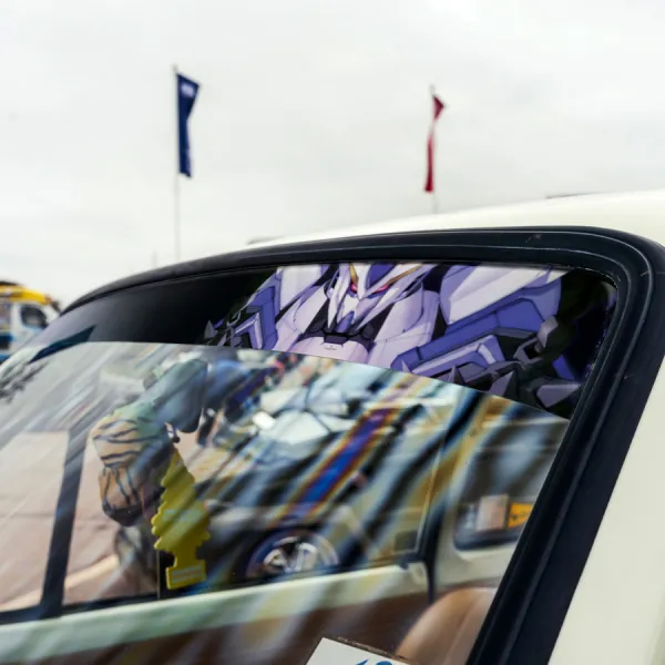 60" RX-78-2 v2 Amuro Ray Earth Federation Principality Zeon Anime Manga Sun Strip Printed Windshield Vinyl Sticker Decal>