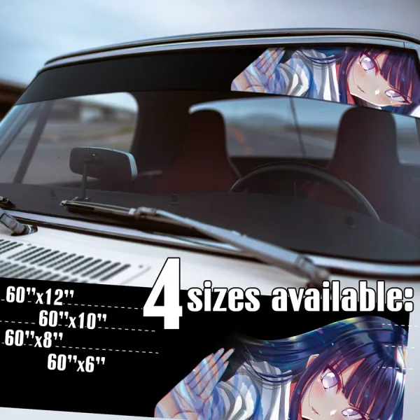 60" Hinata Uzumaki Kunoichi Konohagakure Hyūga Clan Team 8 Waifu Otaku Anime Manga Printed Windshield Car Vinyl Sticker Decal>