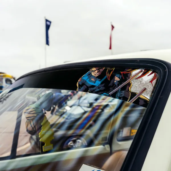 60" Dick Greyson Superhero V1 Sun Strip Printed Windshield Vinyl Sticker Decal>