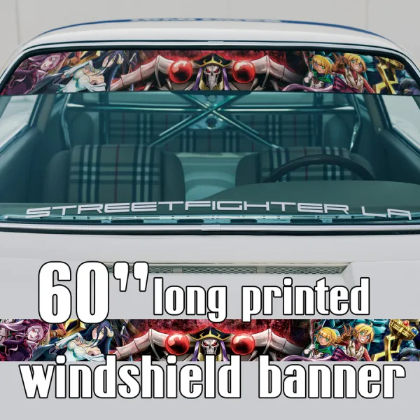60" Great Tomb of Nazarick V1 Ainz Ooal Gown Albedo Shalltear Bloodfallen Sun Strip Printed Windshield Car Vinyl Sticker Decal>
