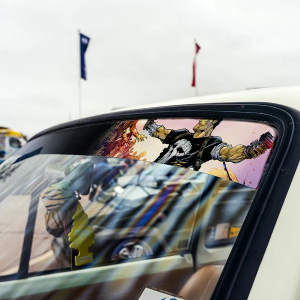 60" Francis Frank Castle v1 Marine Corps USA V1 Skull Blood Comic Sun Strip Printed Windshield Car Vinyl Sticker Decal>