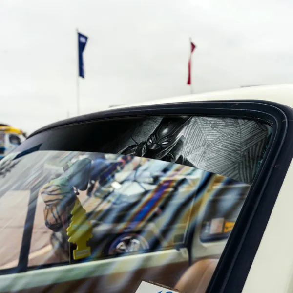 60" Panther v2 Wakanda Forever King T'Challa Comic Sun Strip Printed Windshield Car Vinyl Sticker Decal>