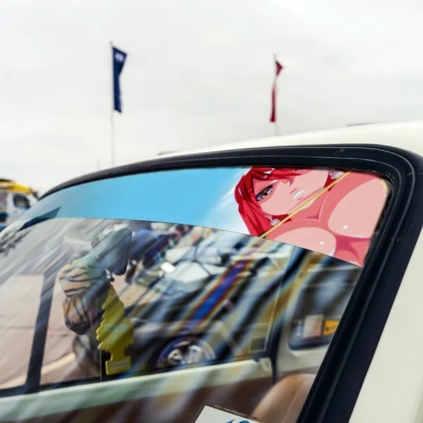 60" Erza Scarlet Team Natsu Mage Guild Sexy Hot Boobs Ass v8 Anime Manga Sun Strip Printed Windshield Car Vinyl Sticker Decal>