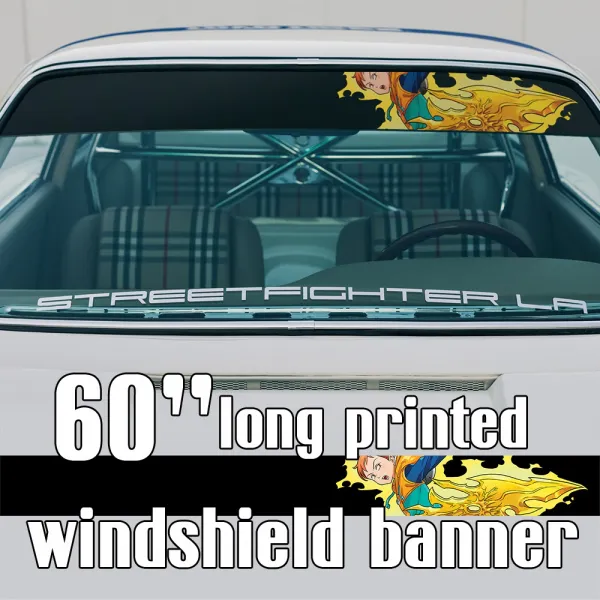 60" Fairy King Harlequin v1 Grizzly's Sin Sloth Spirit Spear Chastiefol Disaster Anime Manga Sun Strip Printed Windshield Car Vinyl Sticker Decal>