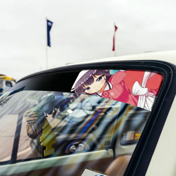 60" Maika Sakuranomiya V1 Sadistic Kawaii Girl Manga Anime Sun Strip Printed Windshield Car Vinyl Sticker Decal>