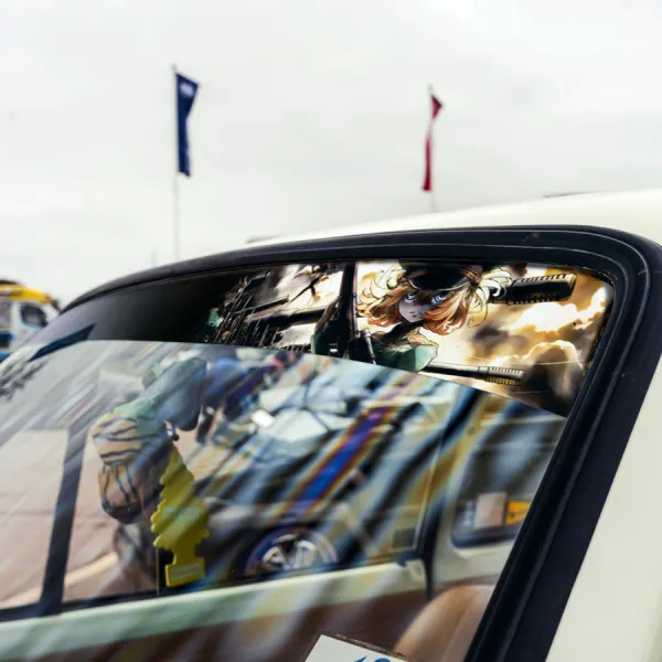 60" Tanya von Degurechaff v2 Major Mage Battalion Evil Being X World War I II Anime Manga Car Printed Windshield Sticker Decal>