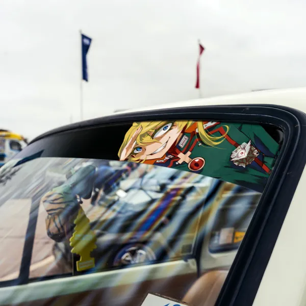60" Tanya von Degurechaff v1 Major Mage Battalion Evil Being X World War I II Anime Manga Car Printed Windshield Sticker Decal>