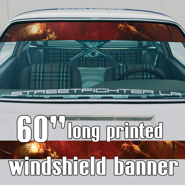 60" Skulls Blood Dead Blade Sun Strip Printed Windshield Car Vinyl Sticker Decal>