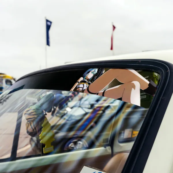 60" Sinon v3 Asada Shino ALfheim Gun Gale Game Hecate Cait Sith Solus Sexy Waifu Anime Manga Sun Strip Printed Windshield Vinyl Sticker Decal>