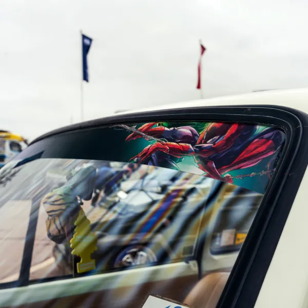 60" Peter Parker Superhero Web Comic V4 Sun Strip Printed Windshield Car Vinyl Sticker Decal>