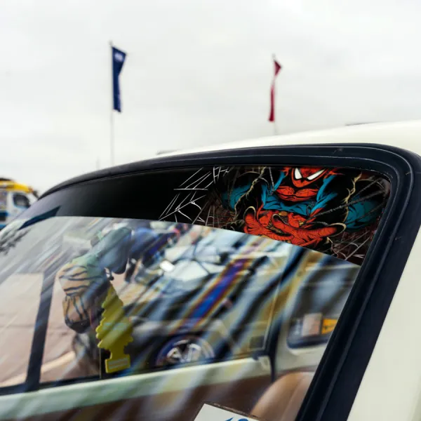 60" Peter Parker Superhero Web Comic V2 Sun Strip Printed Windshield Car Vinyl Sticker Decal>