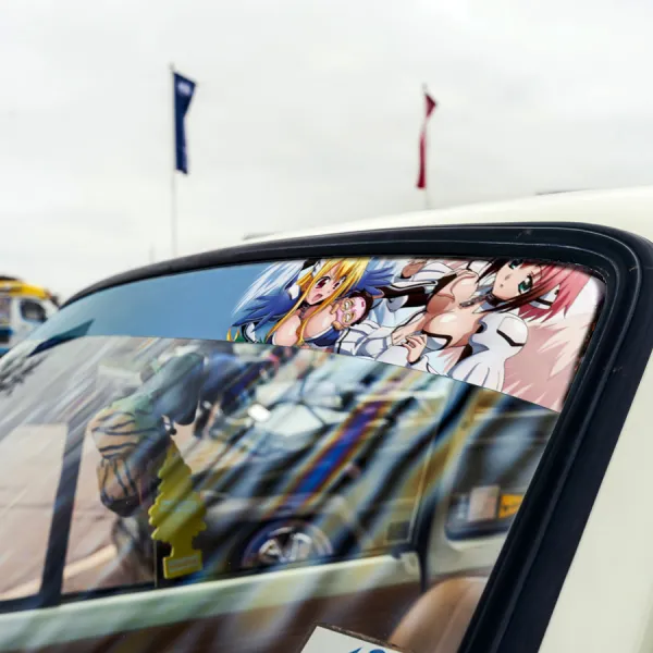 60" Ikaros Astraea v3 Angeloid Type Alpha Delta Uranus Sky Queen Tomoki Sakurai Synapse Sexy Hot Girl Weeb Otaku Anime Manga Sun Strip Printed Windshield Vinyl Sticker Decal>