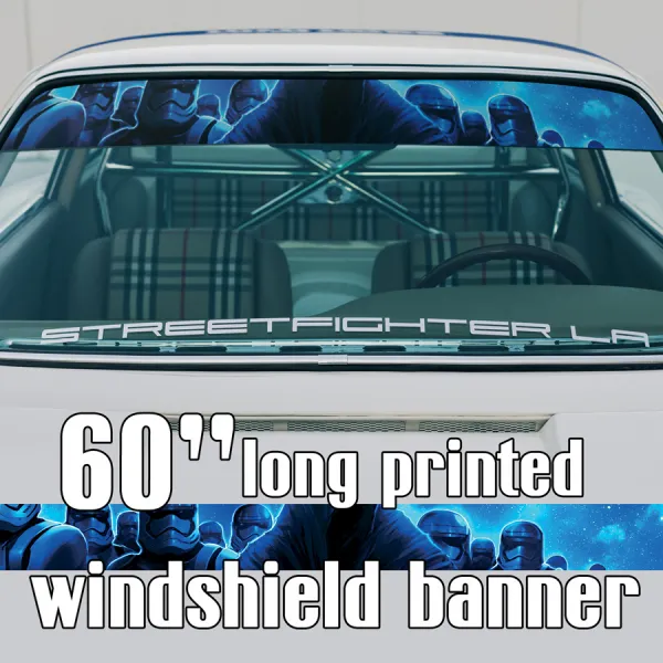 60" Dark Storm Force Sun Strip Printed Windshield Vinyl Sticker Decal>