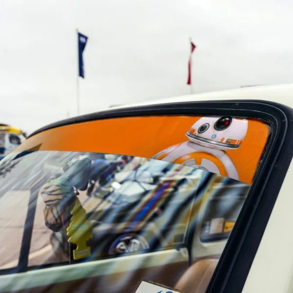 60" BB-8 Droid Force Awakens Rebel Alliance First Order Sun Strip Printed Car Vinyl Sticker Decal>