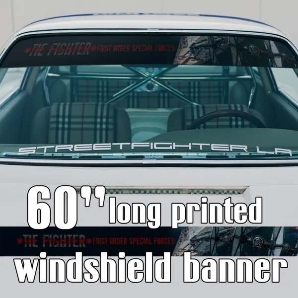 60" TIE Fighter v3 Galactic Empire Stormtrooper Pilot First Order Sun Strip Printed Car Vinyl Sticker Decal>