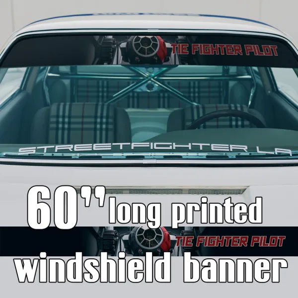 60" TIE Fighter v5 Galactic Empire Stormtrooper Pilot First Order Sun Strip Printed Car Vinyl Sticker Decal>