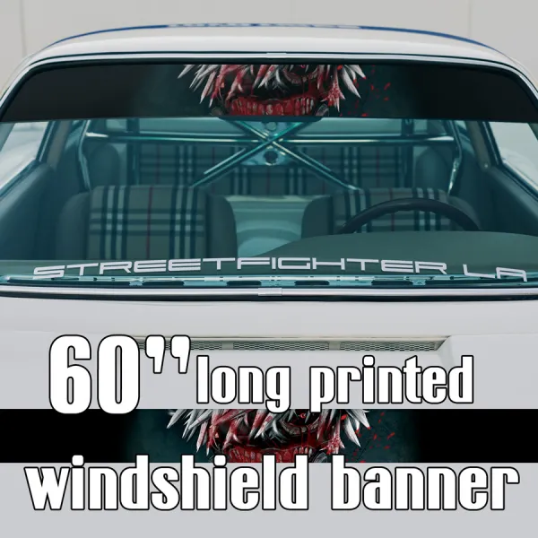 60" Ken Kaneki v5 Mask Blood Manga Anime Sun Strip Printed Windshield Car Vinyl Sticker Decal>