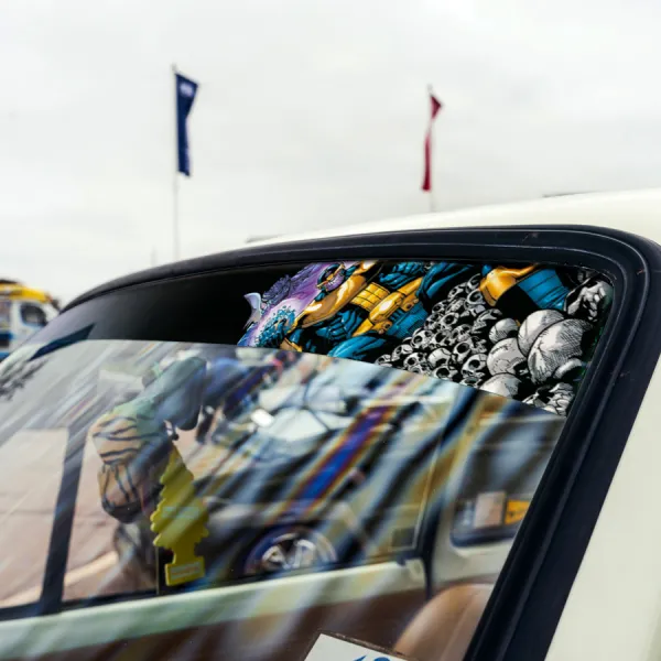 60" Titan Gems Glove V3 Infinity Gauntlet Infinity Comic Sun Strip Printed Windshield Car Vinyl Sticker Decal>