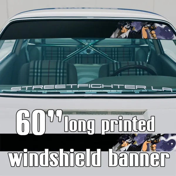 60" Nicholas Wolfwood v10 Vash Stampede Gunsmoke Meryl Stryfe Milly Thompson Anime Manga Sun Strip Printed Windshield Car Vinyl Sticker Decal>