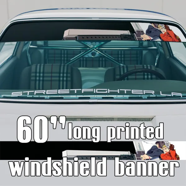 60" Vash Stampede Nicholas Wolfwood v2 Gunsmoke Meryl Stryfe Milly Thompson Anime Manga Sun Strip Printed Windshield Car Vinyl Sticker Decal>