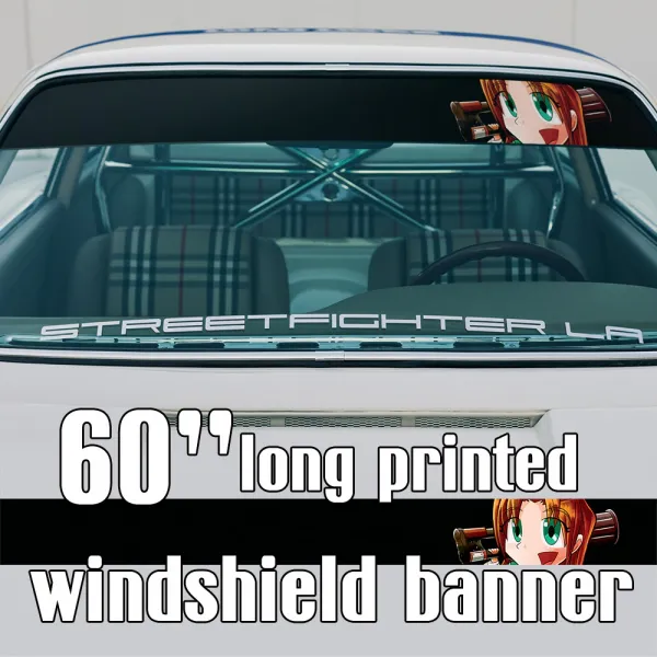 60" Milly Thompson v6 Vash Stampede Gunsmoke Nicholas Wolfwood Meryl Stryfe Anime Manga Sun Strip Printed Windshield Car Vinyl Sticker Decal>
