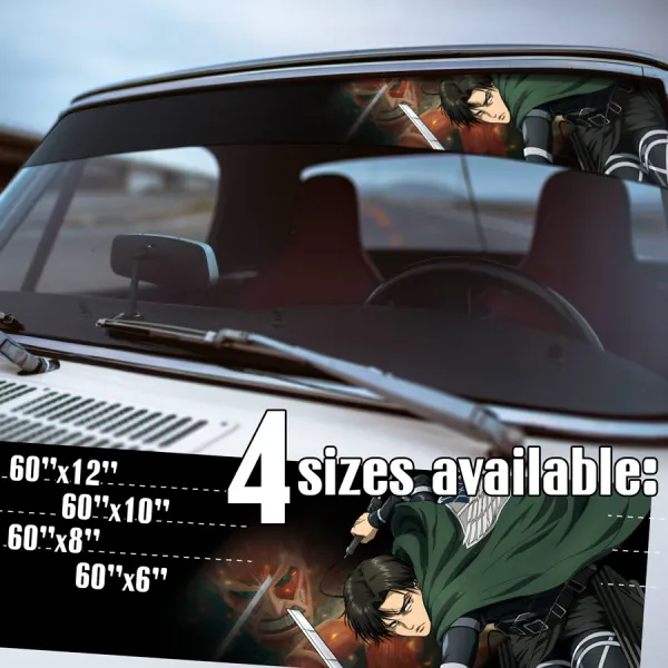 60" Levi Ackerman v2 Captain Survey Corps Special Operations Squad Anime Manga Printed Windshield Car Vinyl Sticker Decal>