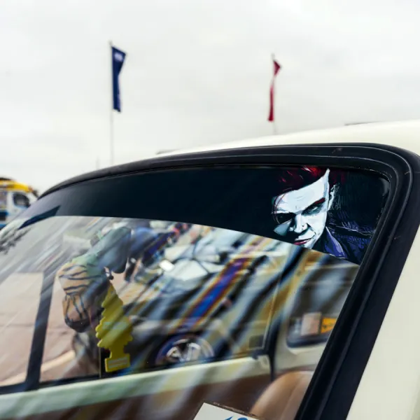 60" Jerome Valeska Hahaha Why So Serious Villain Comic Gotham Superhero Sun Strip Printed Windshield Car Vinyl Sticker Decal>