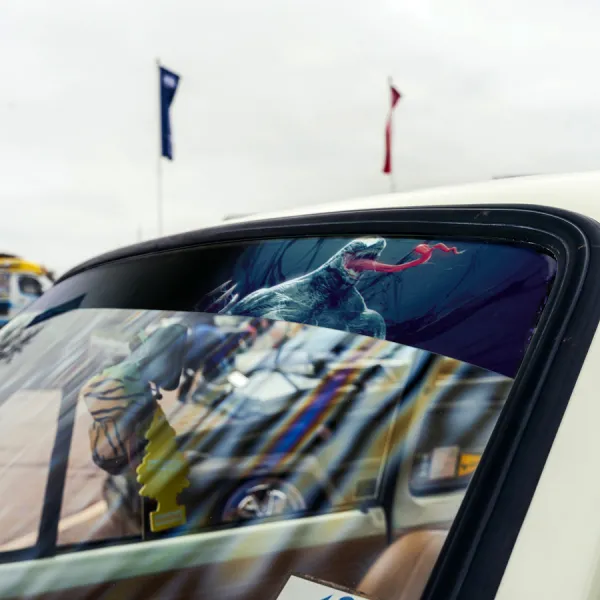 60" Eddie Brock Symbiote Antihero Peter Parker V2 Sun Strip Printed Windshield Car Vinyl Sticker Decal>