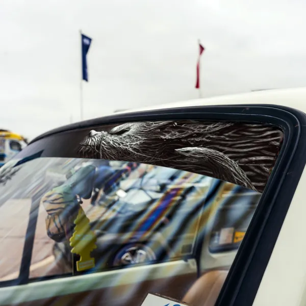 60" Wolf Snake Root Monster Sun Strip Printed Windshield Car Vinyl Sticker Decal>