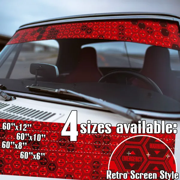 60" Warning Emergency v1 Eva Angel Alert Retro Screen Banner Arael Ramiel Sachiel Lilith Asuka Rei Shinji NERV Printed Windshield Vinyl Sticker Decal>