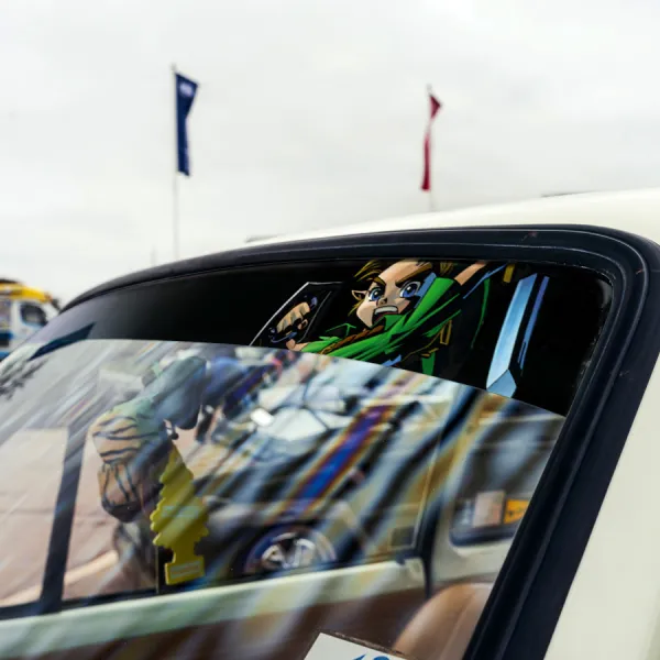 60" Legend v9 Link Game Majora's Mask Hyrule Princess Ganon Sword Sun Strip Printed Windshield Car Vinyl Sticker Decal>