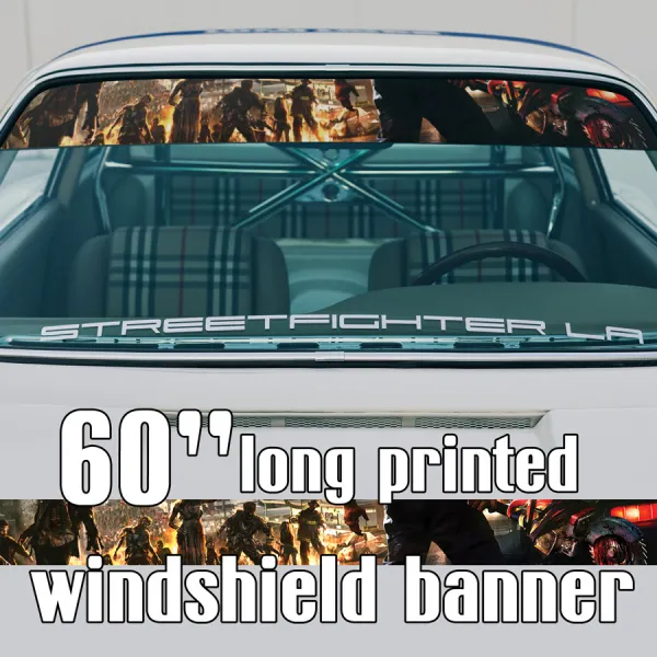 60" Zombie Walling Blood Dead Printed Windshield Banner Wrap Vinyl Sticker Decal Car Truck>