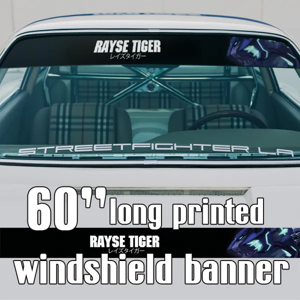 60" Zoids v3 Rayse Tiger   レイスタイガー Tiger Type RZ-075 Mecha Dinosaur Anime Manga Sun Strip Printed Windshield Car Vinyl Sticker Decal>