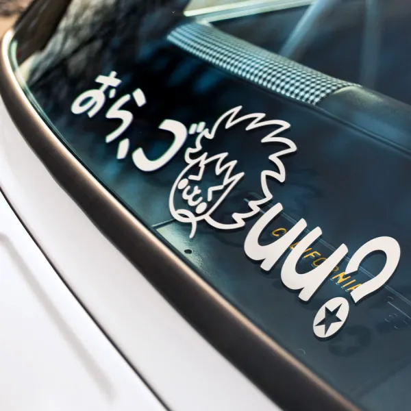 2x Pair Ora Goku おらゴ Quu JDM Japan Made Kanji Katakana Son Goku Super Saiyan Kakarot Z DBZ Car Vinyl Sticker Decal>