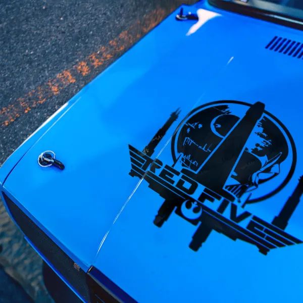 Red Five Hood T-65 X-Wing Starfighter Rogue Squadron Pilot Battle of Yavin Luke Skywalker Call Sign Resistance Rebel Alliance Galactic Empire Darth Death Car Vinyl Sticker Decal>